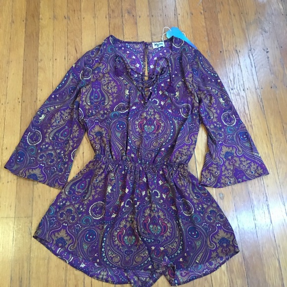 Show Me Your Mumu Tillie Lace Up Romper Sz Medium - Picture 4 of 6